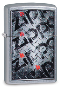 Zippo 29838 Зажигалка Diamond Plate Zippo Design с покрытием Street Chrome™, латунь/сталь, серебристая, матовая, 36x12x56 мм