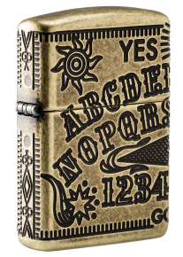Zippo 49001 - зажигалка Armor® Ouija Board Design с покрытием Antique Brass
