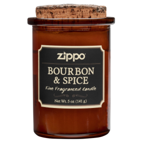Zippo 70017 Ароматизированная свеча ZIPPO Bourbon & Spice, воск/хлопок/кора древесины/стекло, 70x100 мм