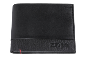 2006022 Портмоне ZIPPO с защитой от сканирования RFID, чёрное, натуральная кожа, 10,5*1,5*9см
