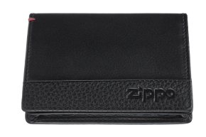 2006024 Держатель для пластиковых карт ZIPPO с защитой от сканирования RFID, чёрная, натуральная кожа, 10,5*1,5*7,5 см