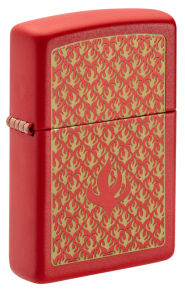 49573 Зажигалка ZIPPO Flame Pattern с покрытием Red Matte, латунь/сталь, красная, матовая, 38x13x57 мм