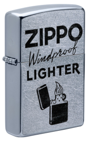 49592 Зажигалка ZIPPO Zippo Windproof с покрытием Street Chrome™, латунь/сталь, серебристая, матовая, 38x13x57 мм
