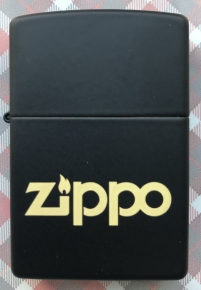 218_Z Logo1 Зажигалка ZIPPO Classic с покрытием Black Matte, латунь/сталь, чёрная, матовая, 38x13x57 мм