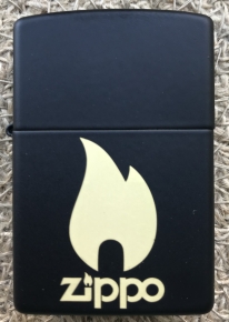 218_Z Logo7 Зажигалка ZIPPO Classic с покрытием Black Matte, латунь/сталь, чёрная, матовая, 38x13x57 мм