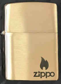 204 B_Z Logo5 Зажигалка ZIPPO с покрытием Brushed Brass, латунь/сталь, золотистая, матовая, 38x13x57 мм