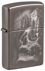 49141 Зажигалка ZIPPO Skull Design с покрытием Black Ice®, латунь/сталь, черная 38x13x57 мм