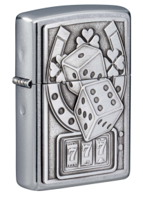 49294 Зажигалка ZIPPO Lucky 7 с покрытием Street Chrome, латунь/сталь, серебристая, 38x13x57 мм
