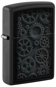 48999 Зажигалка ZIPPO Steampunk с покрытием Black Matte, латунь/сталь, черная, матовая, 38x13x57 мм