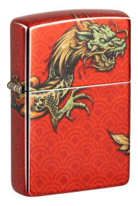 48513 Зажигалка ZIPPO Dragon Design с покрытием 540 Tumbled Brass, латунь/сталь, разноцветная, 38x13x57 мм